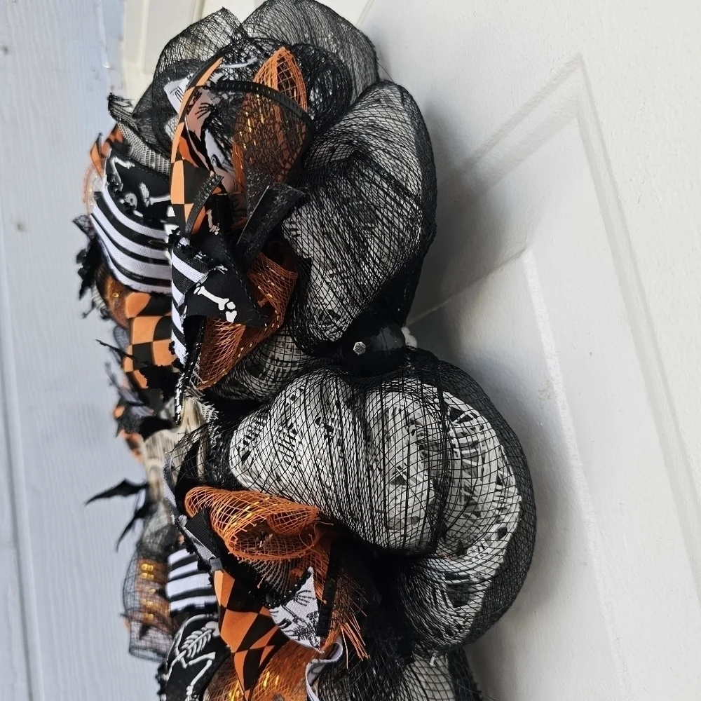 Handmade Halloween Wreath, Halloween Wreaths for Front Door, Front Door Wreath